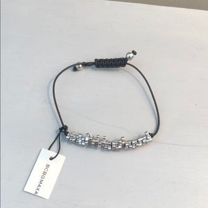 BCBG Adjustable Silver and Black Bracelet